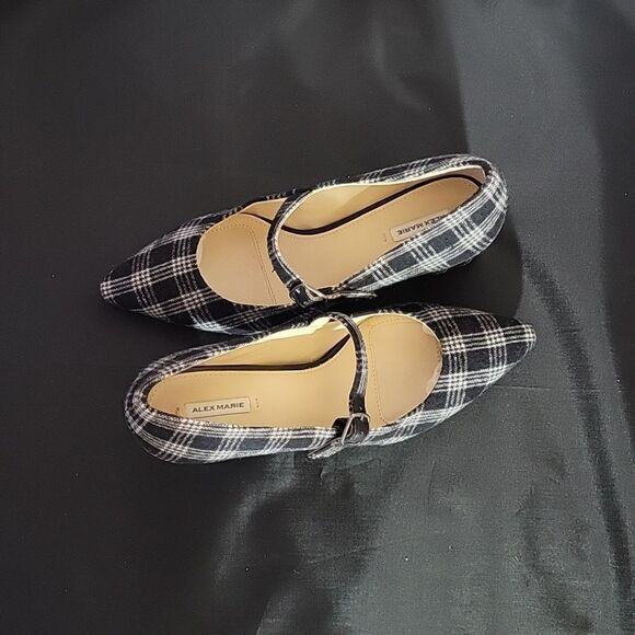 ALEX MARIE BLOCK MARIE JANE ADJUSTABLE BUCK STRAPS CLOUSURE POINTED TOE SHOES - Picture 11 of 16